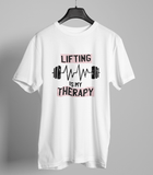 Lifting is My Therapy Gym Motivational T Shirt