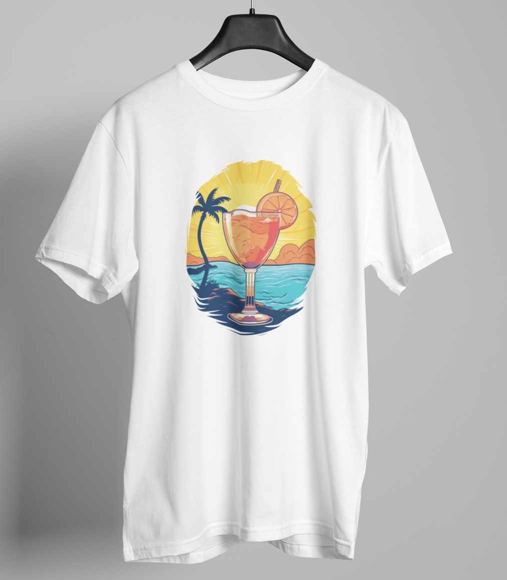 Coctail Printed Half Sleeve Cotton Unisex T-shirt