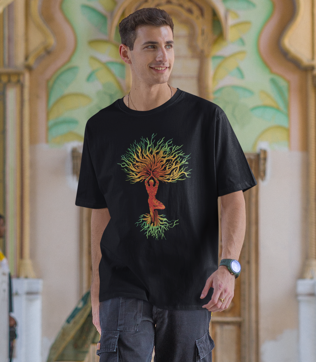 Abstract Man Half Sleeve Printed Cotton Unisex T-shirt
