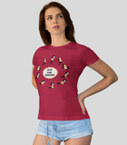 Cartoon Yoga Half Sleeve Printed Cotton Unisex T-shirt