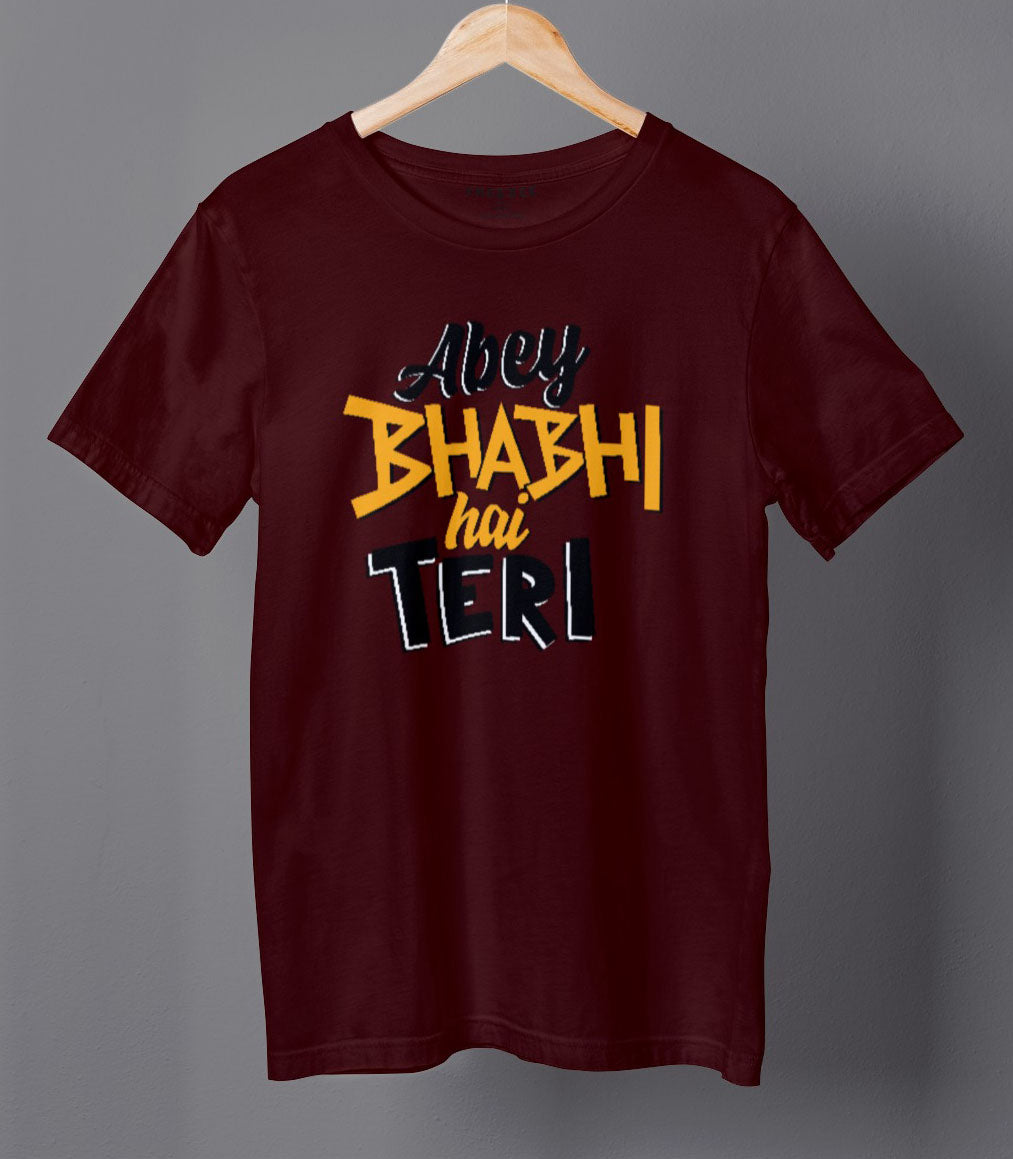 Funny Hindi text tshirt maroon