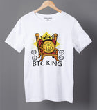 Bitcoin King Cryptocurrency Hanging Graphic T-shirt White