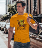 Bitcoin King Cryptocurrency Yellow Graphic T-shirt