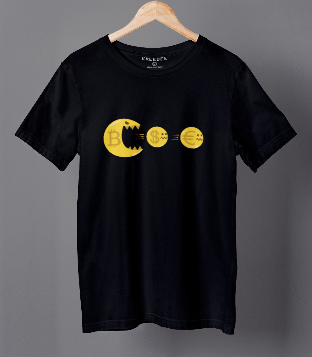 Funny Bitcoin Cryptocurrency Graphic T-shirt Black