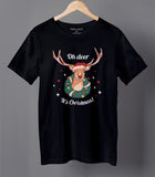 Christmas Reindeer Half Sleeve Cotton Unisex T-shirt