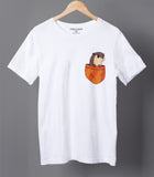 Pocket Peep Cute Graphic White T-shirt