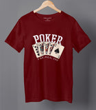 Poker Game Cool Graphic Maroon T-shirt