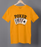 Poker Game Cool Graphic Mustard Yellow T-shirt