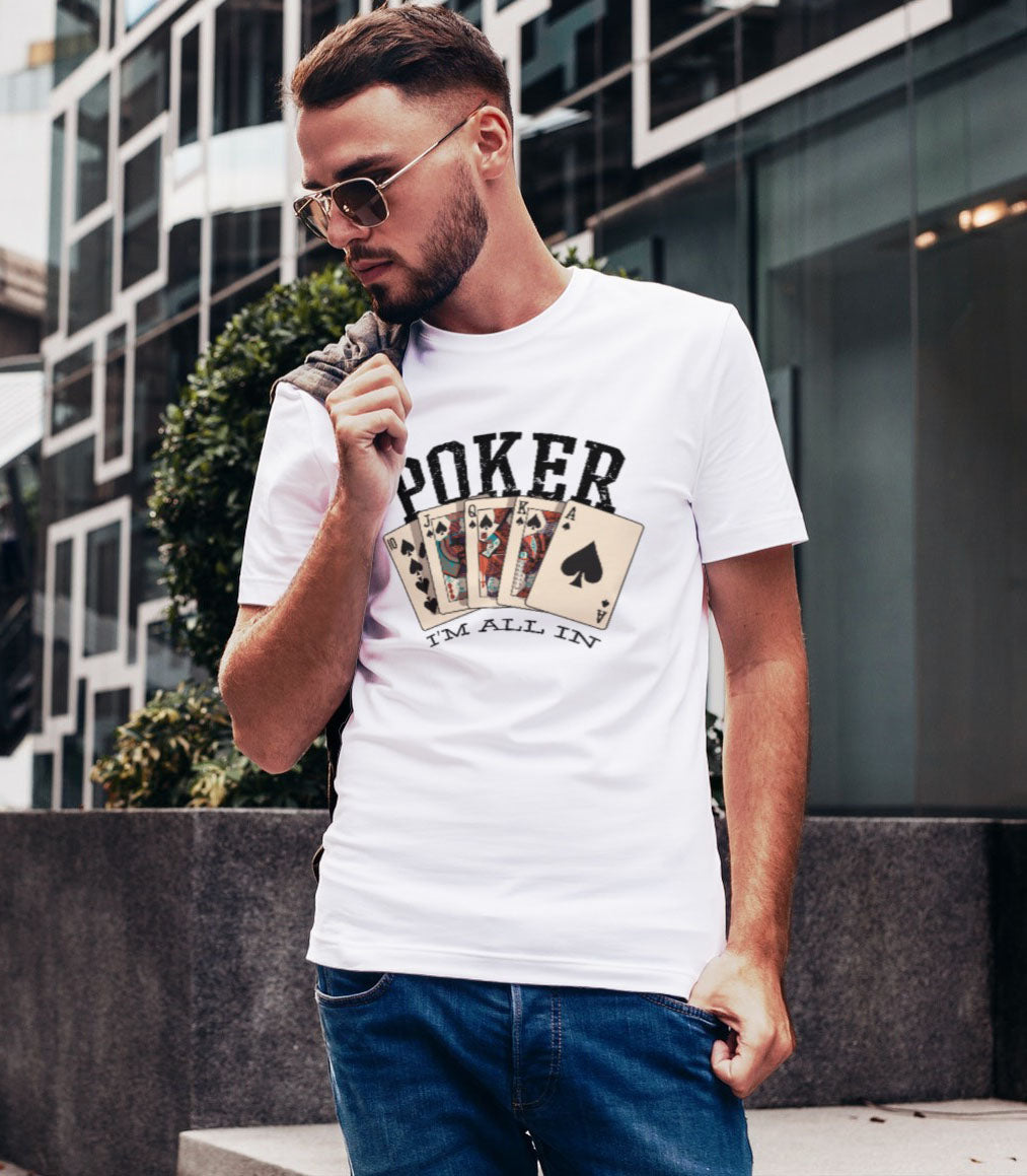 Poker Game Cool Graphic White T-shirt