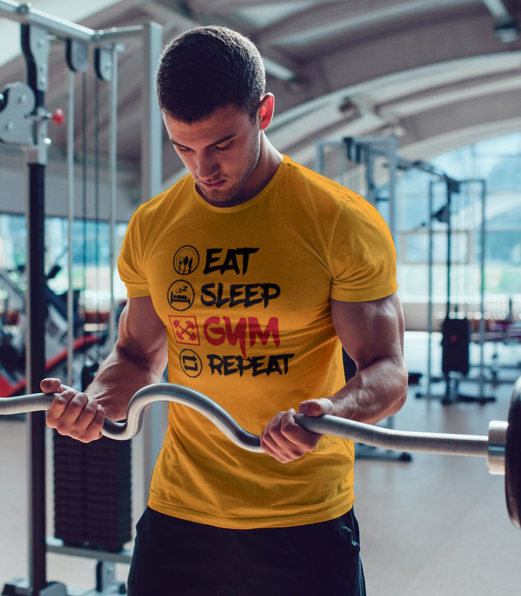 Eat Sleep Gym Repeat Gym Motivation Graphic T-shirt