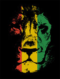 Full Sleeve Graphic T-shirt Lion Head Rasta Background