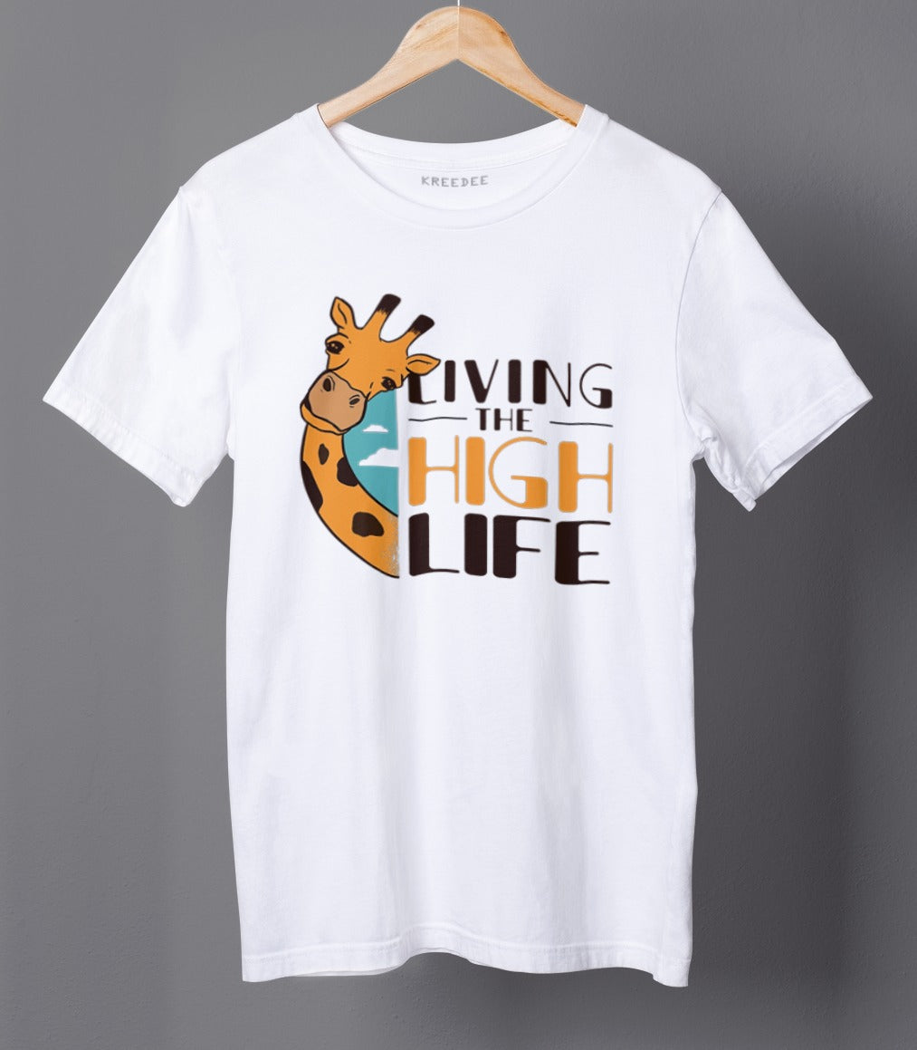 Funny Giraffe Half Sleeve Cotton Unisex T-shirt