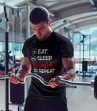 Eat Sleep Gym Repeat Gym Motivation Graphic T-shirt