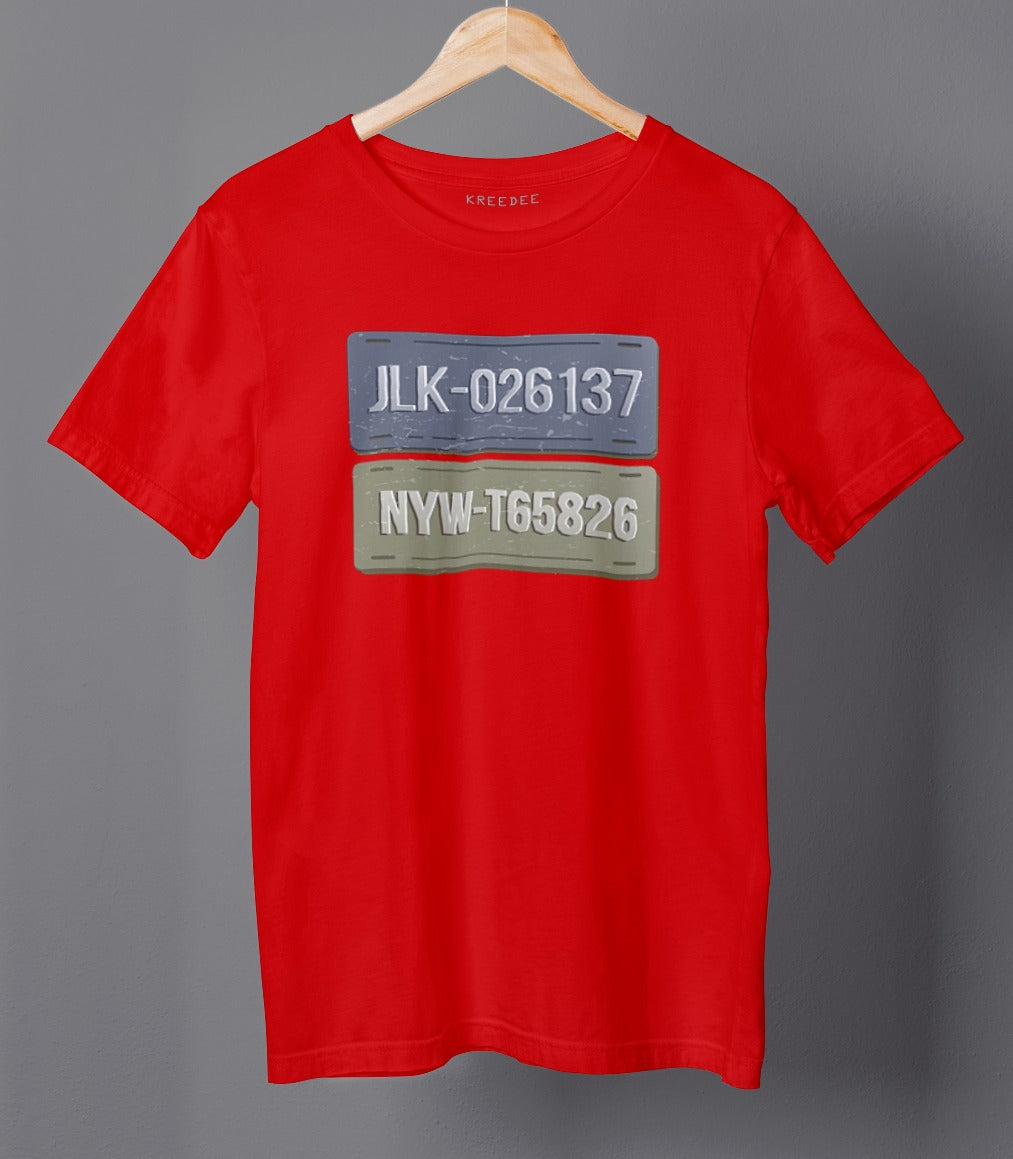 Vintage License Plate Half Sleeve Men's T-shirt