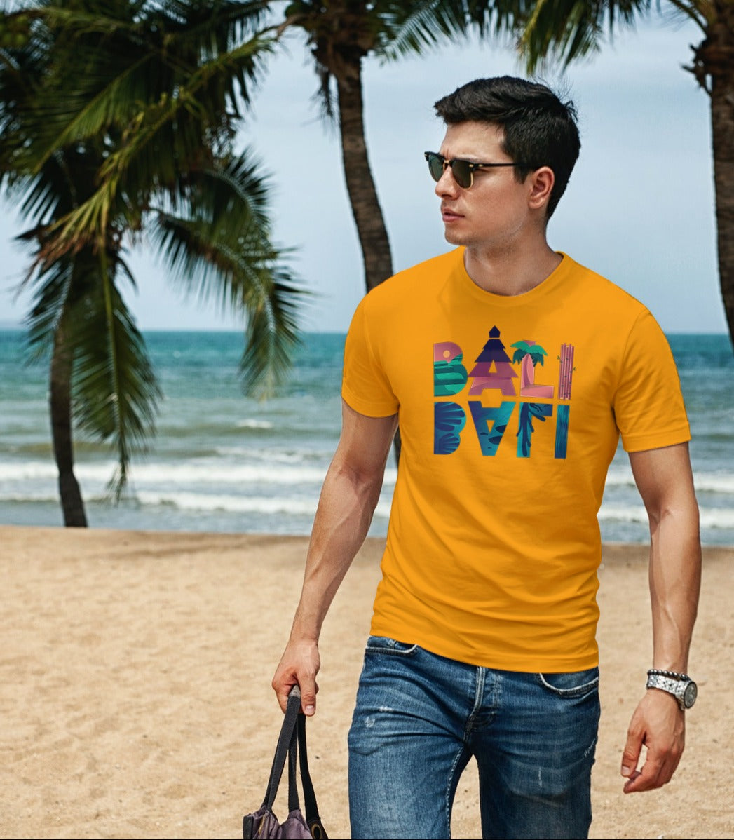 Bali Beach Half Sleeve Cotton Unisex Travel T-shirt