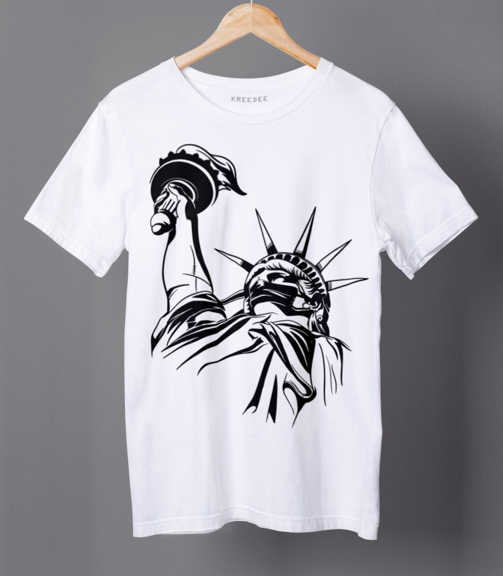 Statue Of Liberty Half Sleeve Men's T-shirt