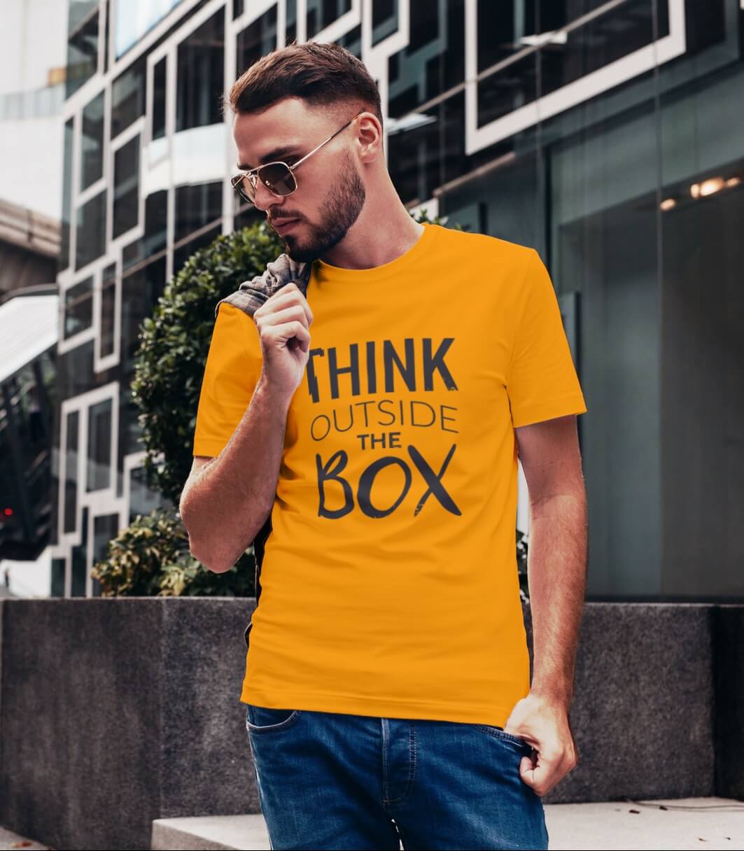 Think Outside The Box Half Sleeve Men's T-shirt