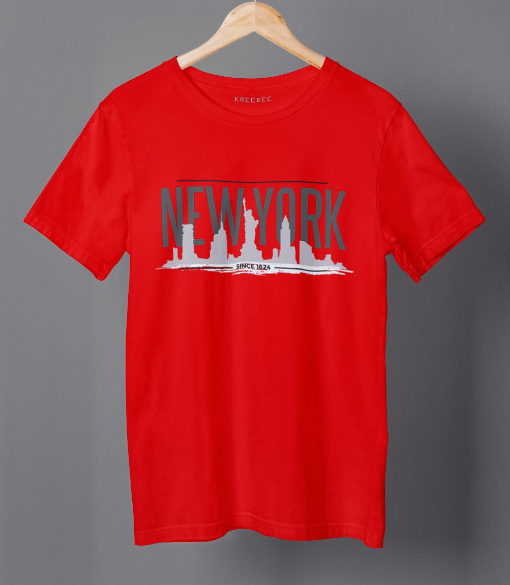 New York Skyline Half Sleeve Men's T-shirt