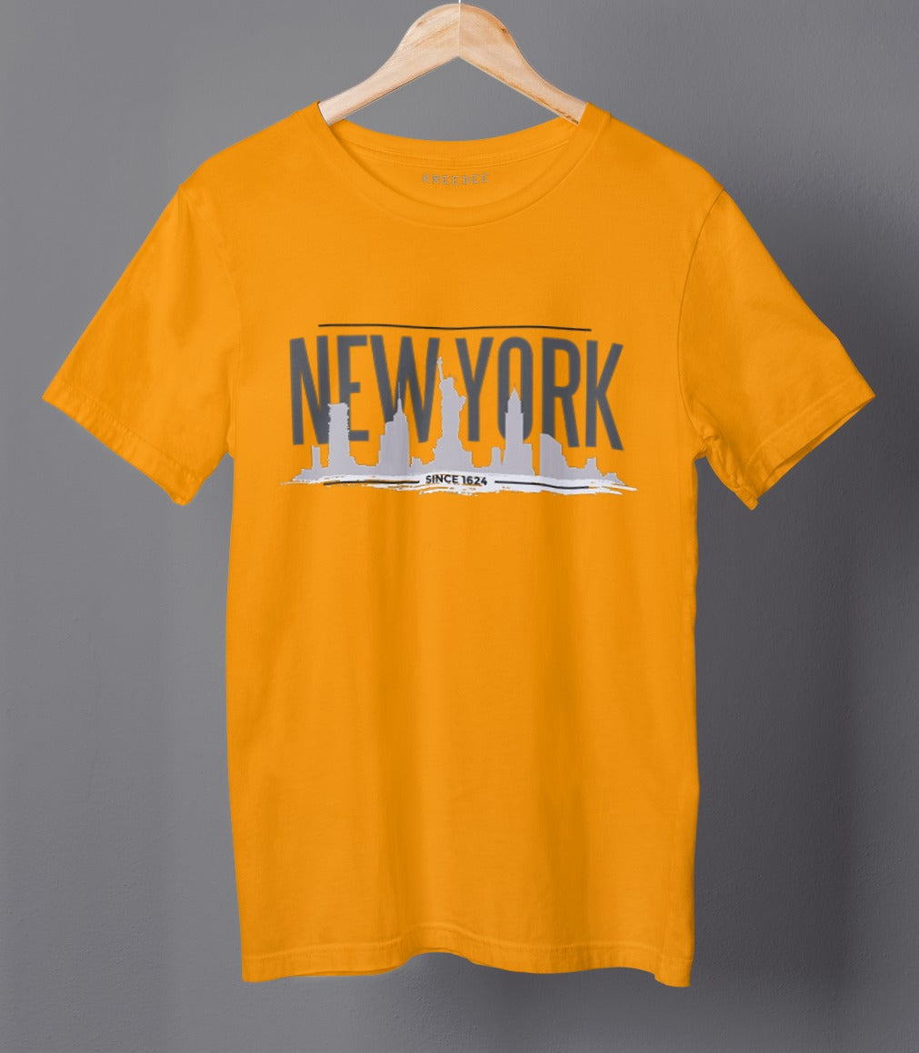 New York Skyline Half Sleeve Men's T-shirt