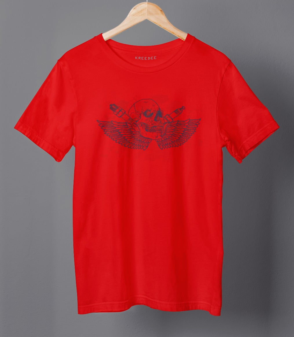 Skull Design Half Sleeve Men's Cool T-shirt