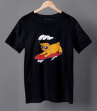 Pug Surfing Half Sleeve Cotton Unisex T-shirt