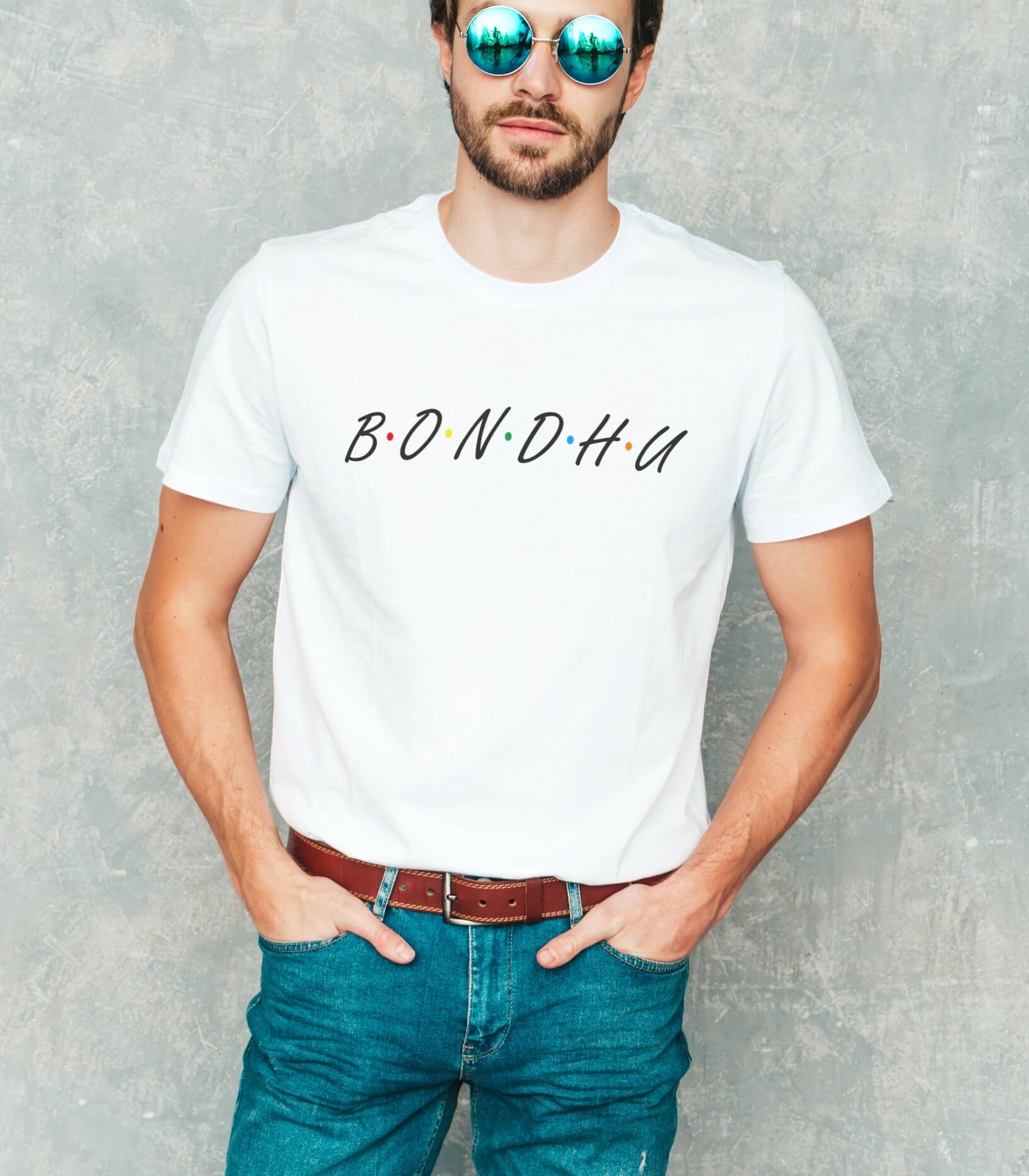 Bondhu Half Sleeve Men's Desi T-shirt