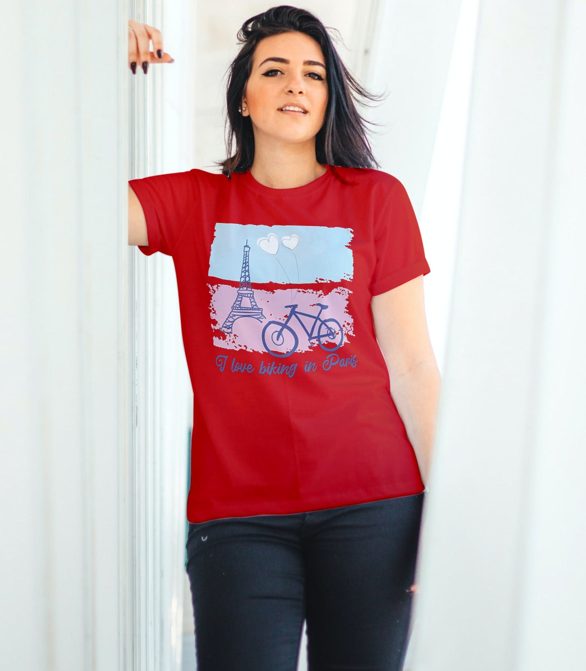 Biking In Paris Cool Women's Boyfriend T-shirt