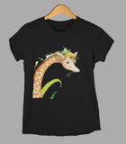Giraffe Cute Graphic T-shirt For Girls