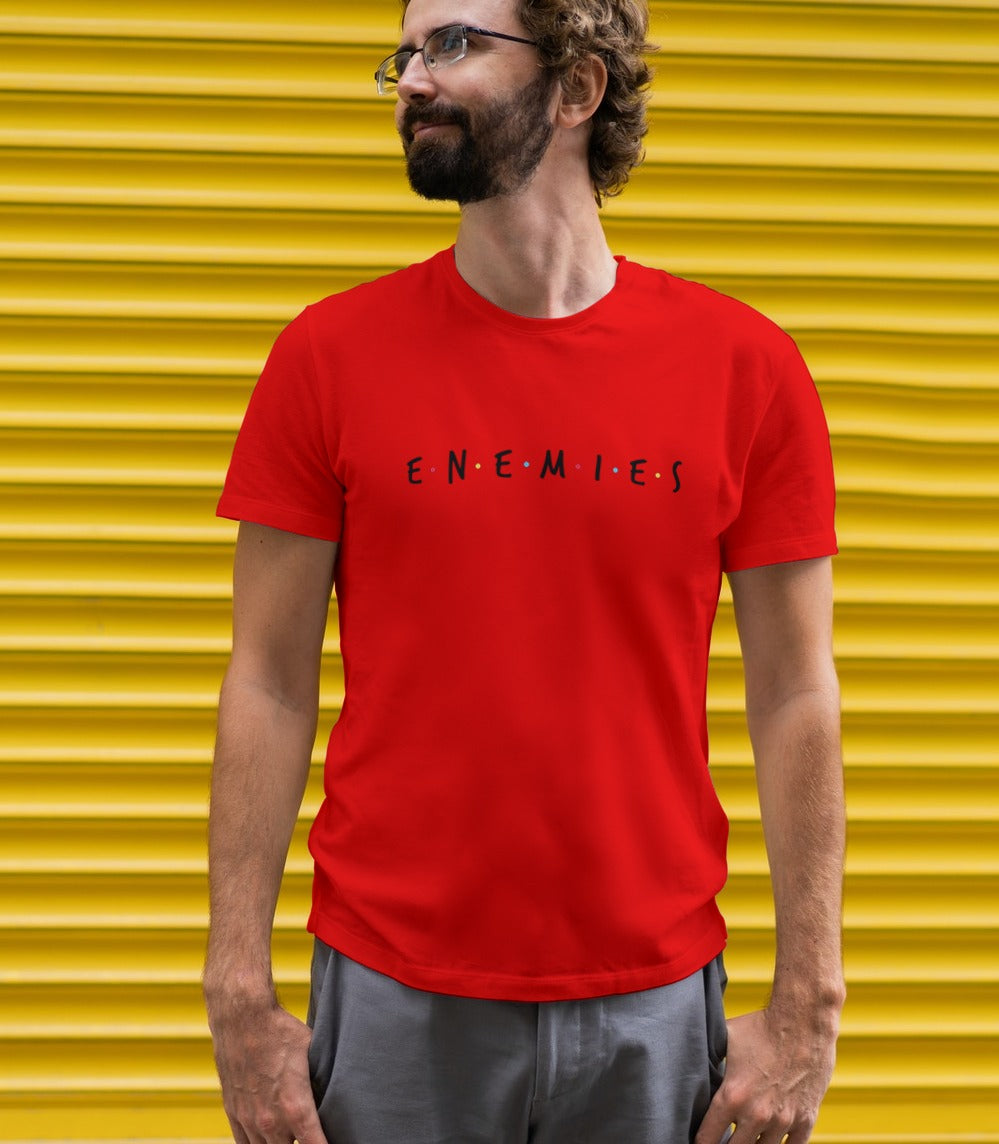 Enemies Funny Design Half Sleeve Men's T-shirt