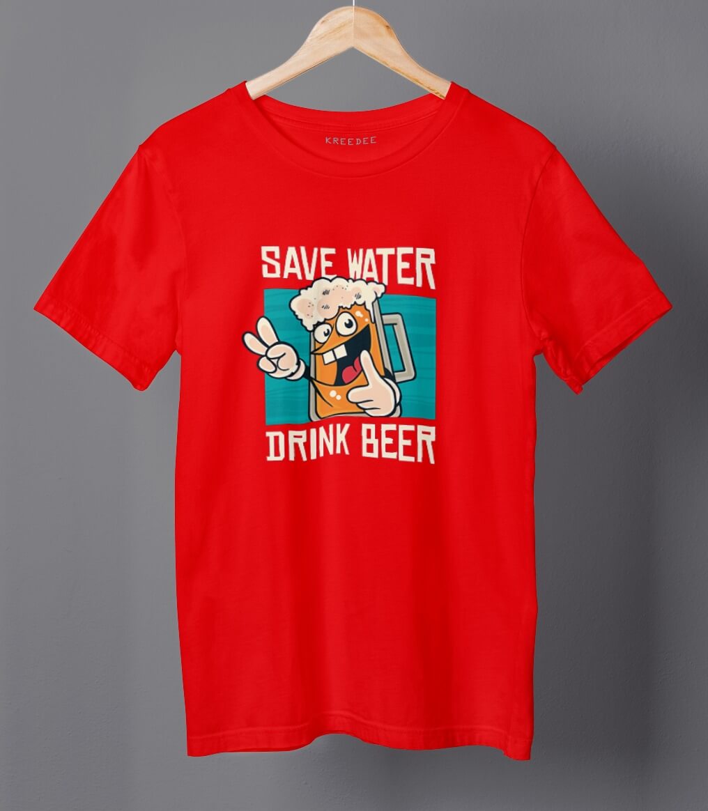 Save Water Drink Beer Funny Quote Men's T-shirt