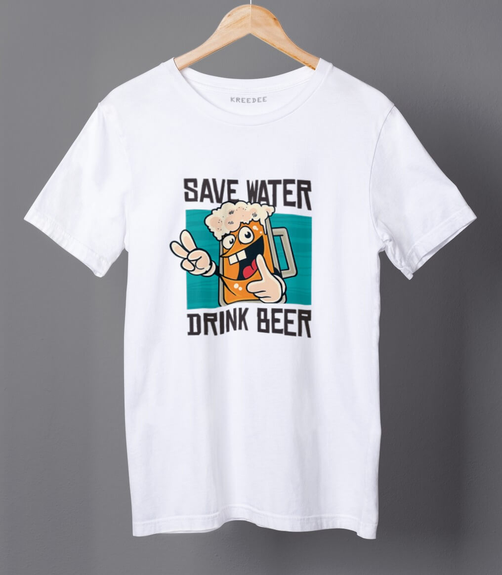 Save Water Drink Beer Half Sleeve Cotton Unisex T-shirt