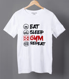 Eat Sleep Gym Repeat Gym Motivation Graphic T-shirt