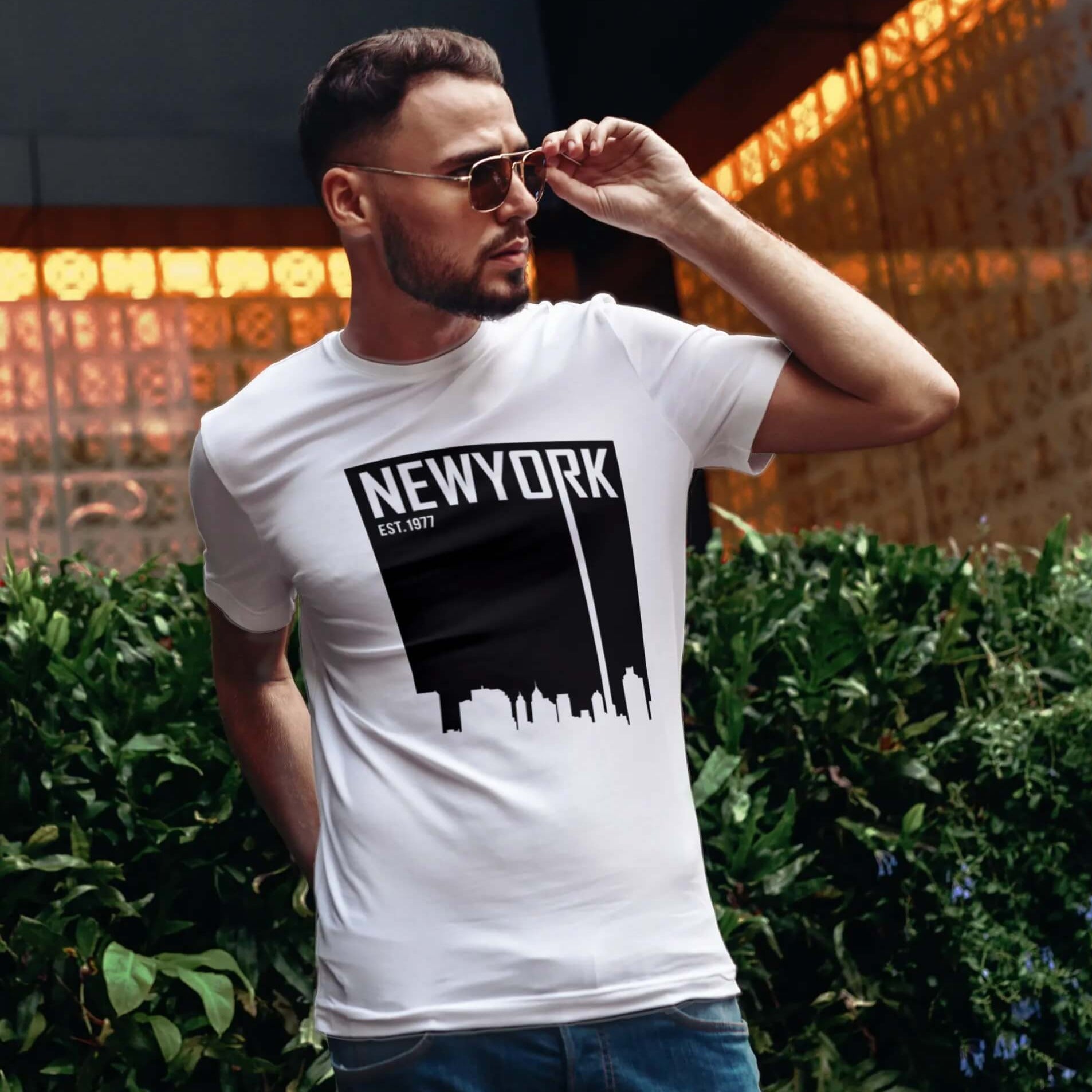 blyant Wow Bevæger sig ikke Newyork Half Sleeve Men's Cool & funky T-shirt – Kreedee