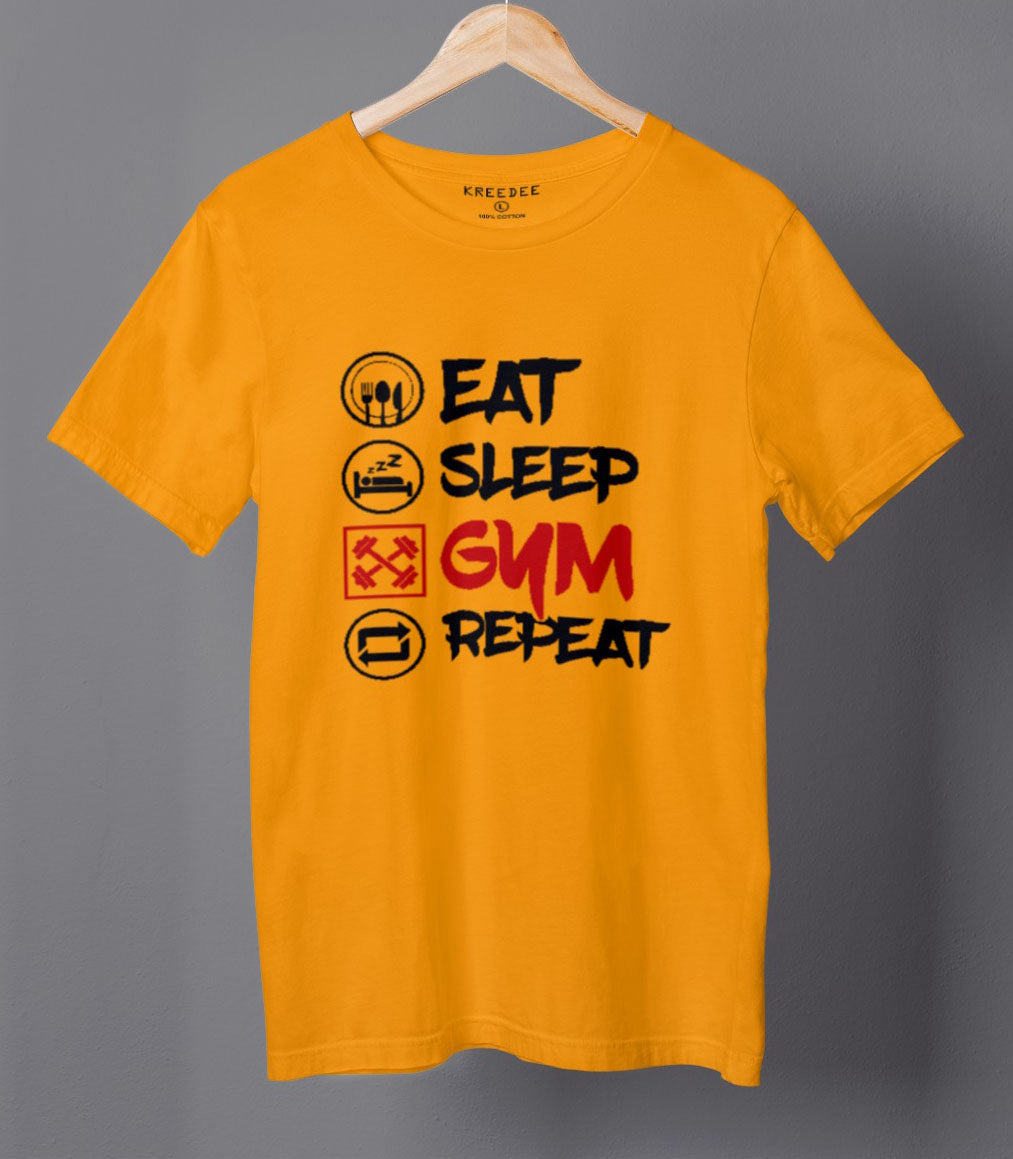 Eat Sleep Gym Repeat Gym Motivation Graphic T-shirt