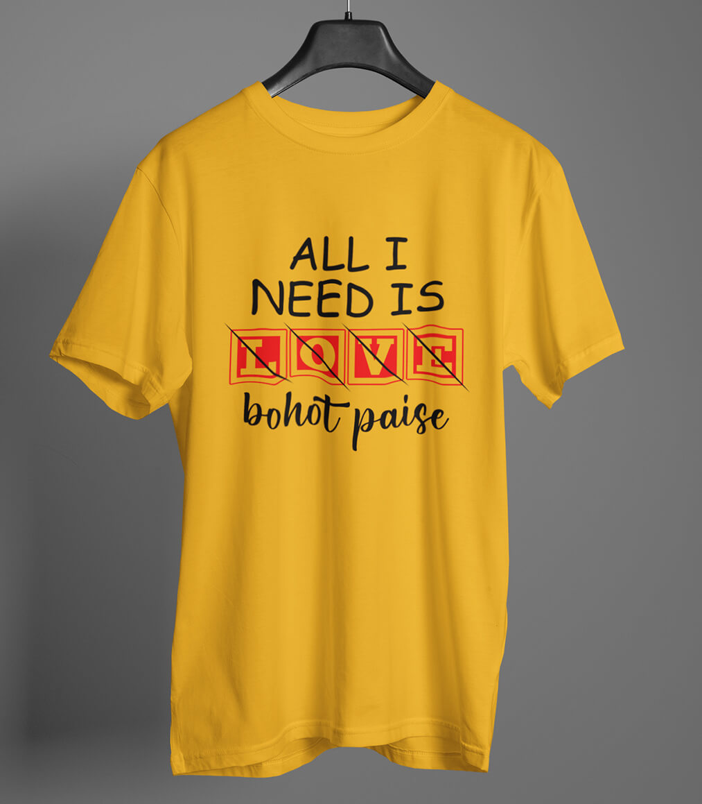 All I Need is Love  Half Sleeve Cotton Unisex T-shirt