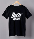 Beast mode black hanging half sleeve men's tshirt