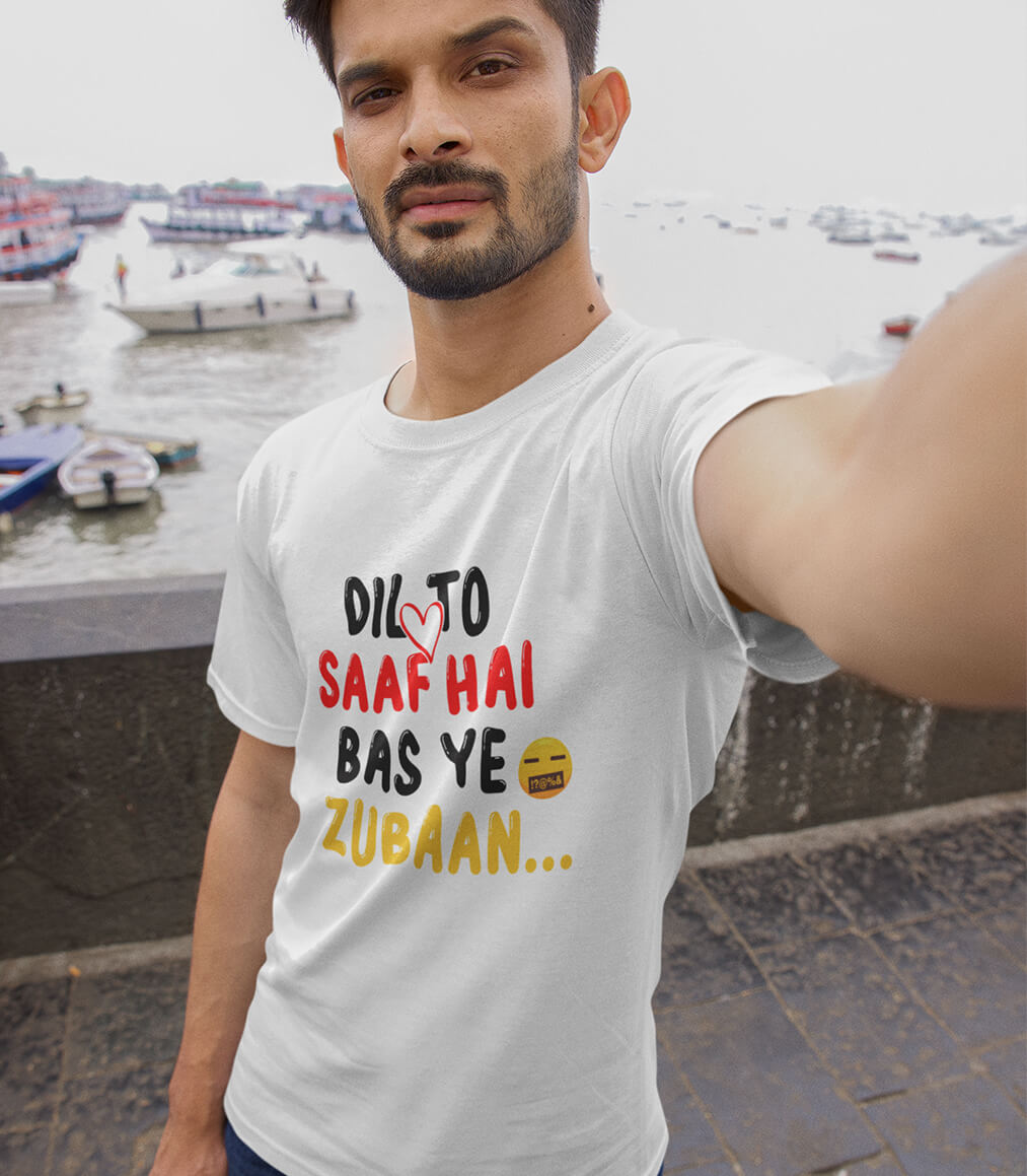 Dil to Saaf hai bas ye Zubaan Hindi Graphic T-shirt