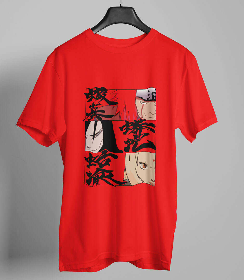 Naruto Heads Anime Graphic T-shirt