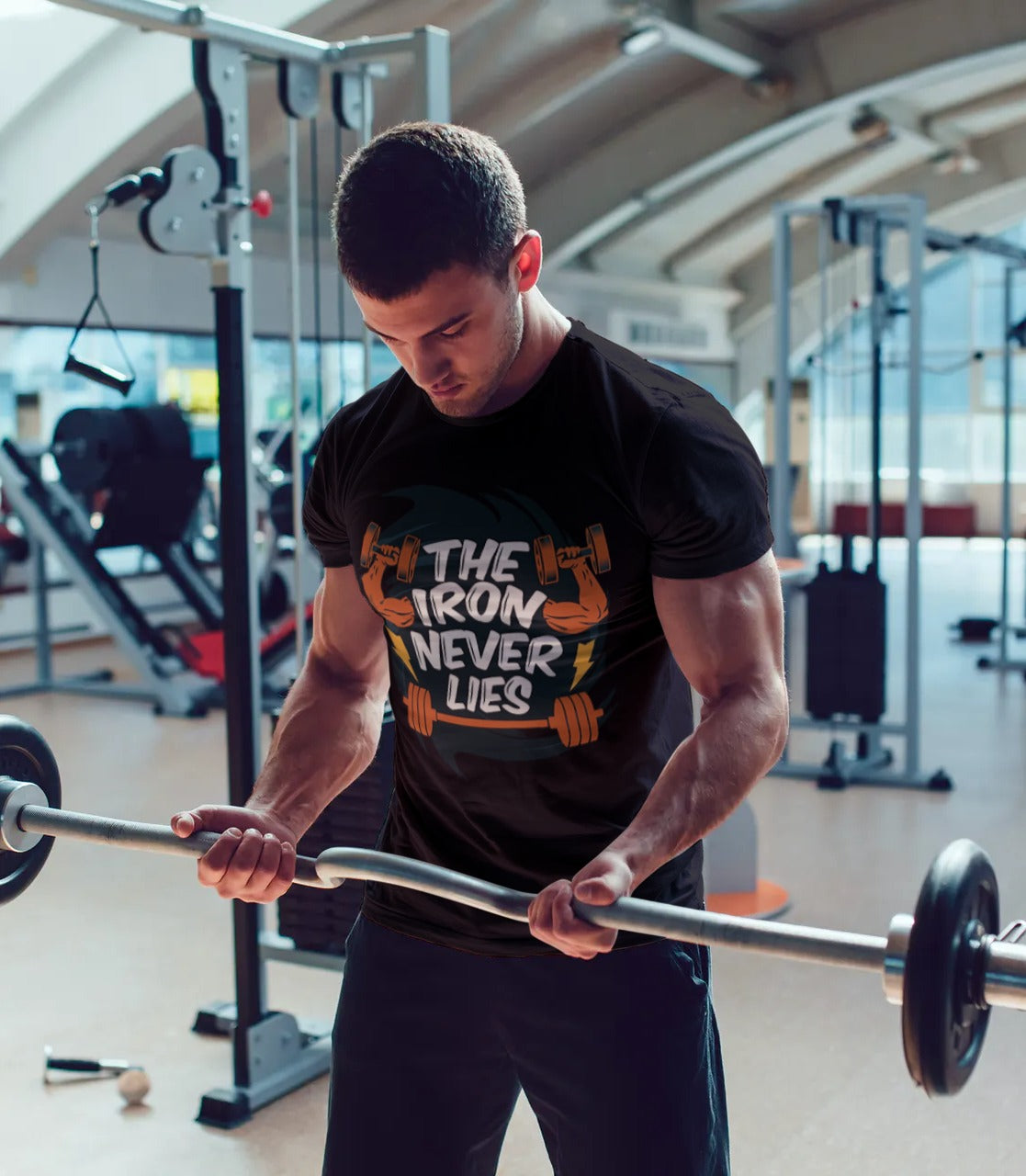 The Iron Never Lies Gym Motivational Men's Graphic T-shirt