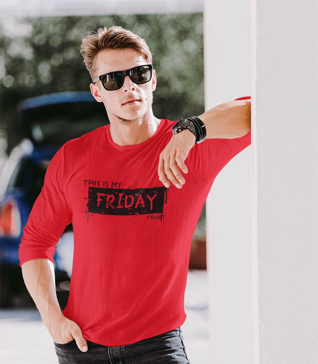 Full Sleeve Printed Cotton T-shirt This is my Friday T-Shirt