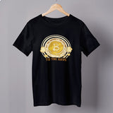 Bitcoin To The Rave Cryptocurrency Graphic Black T-shirt